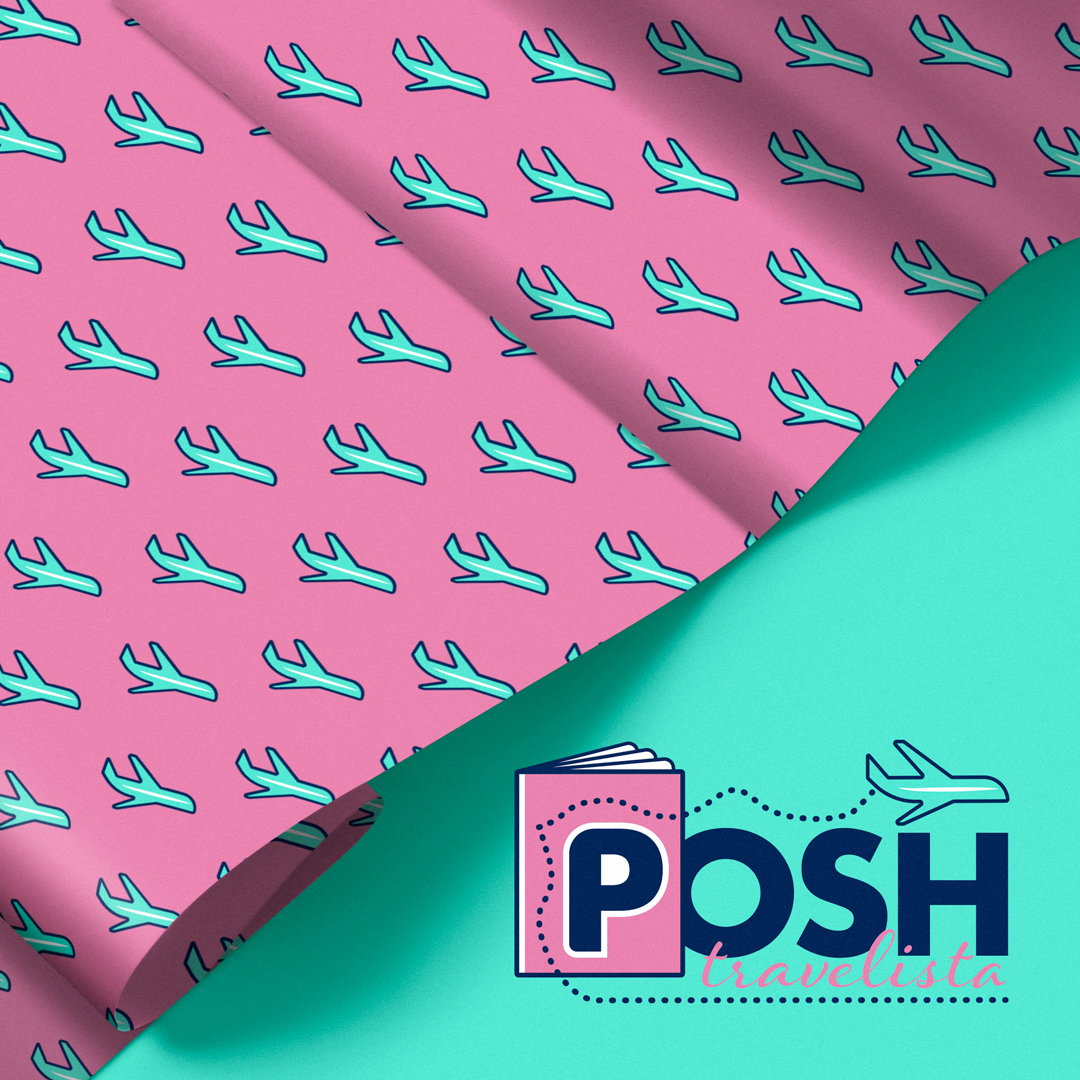 Posh Travelista Gift Wrap Branding Brand Identity